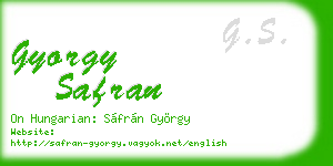 gyorgy safran business card